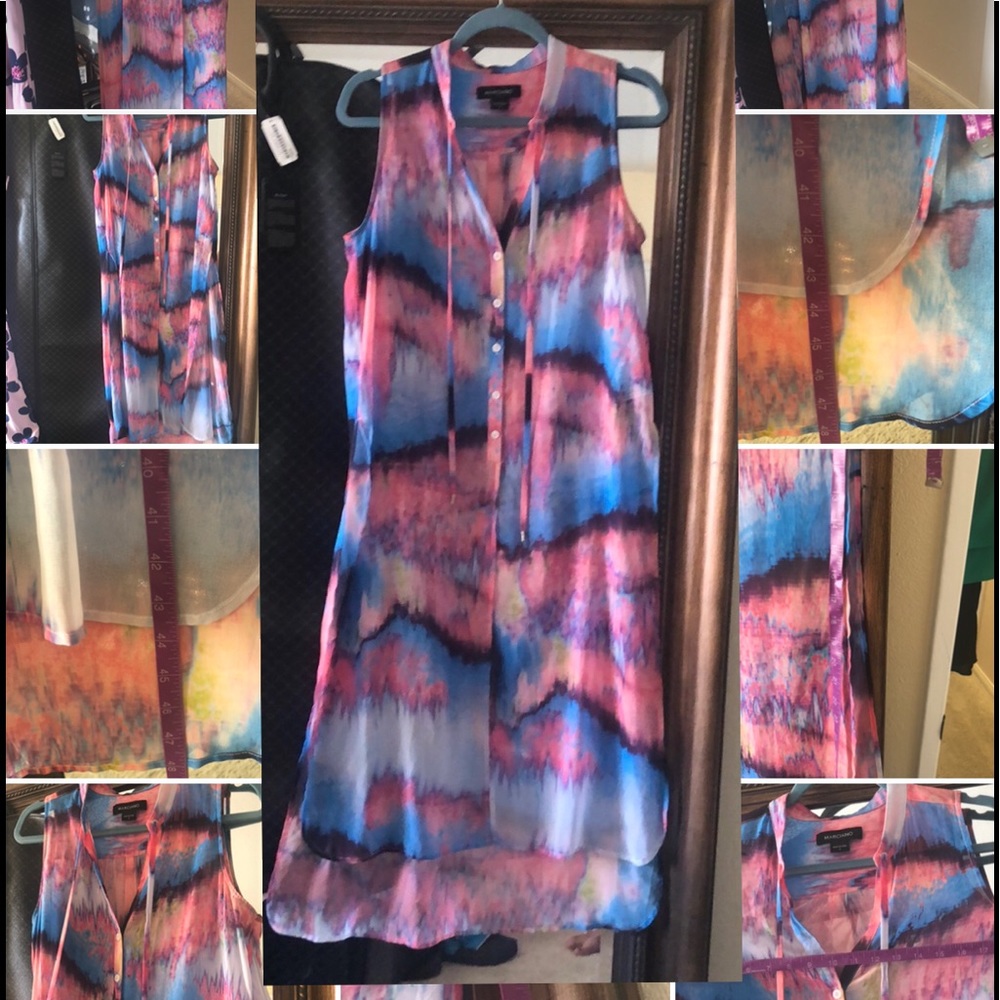 Marciano Sheer Watercolor dress/caftan fitslike M.